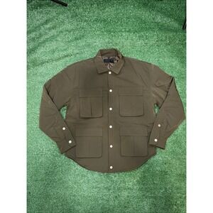 Richie Le Collection Men's Nylon Overshirt - Olive - Size Small